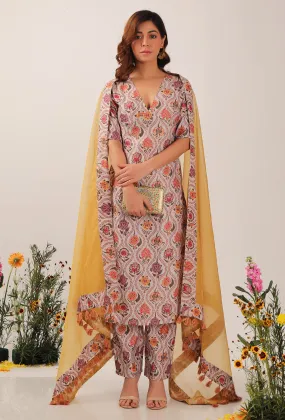 Airi Mustard Organza Tasseled Dupatta