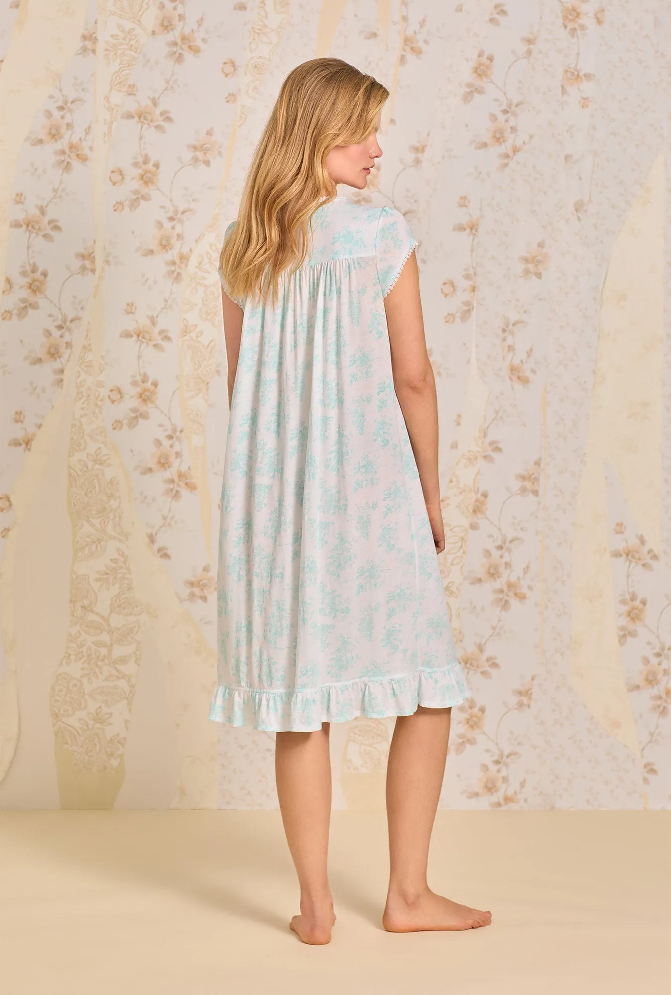 Aqua Dream Floral Waltz Knit Nightgown