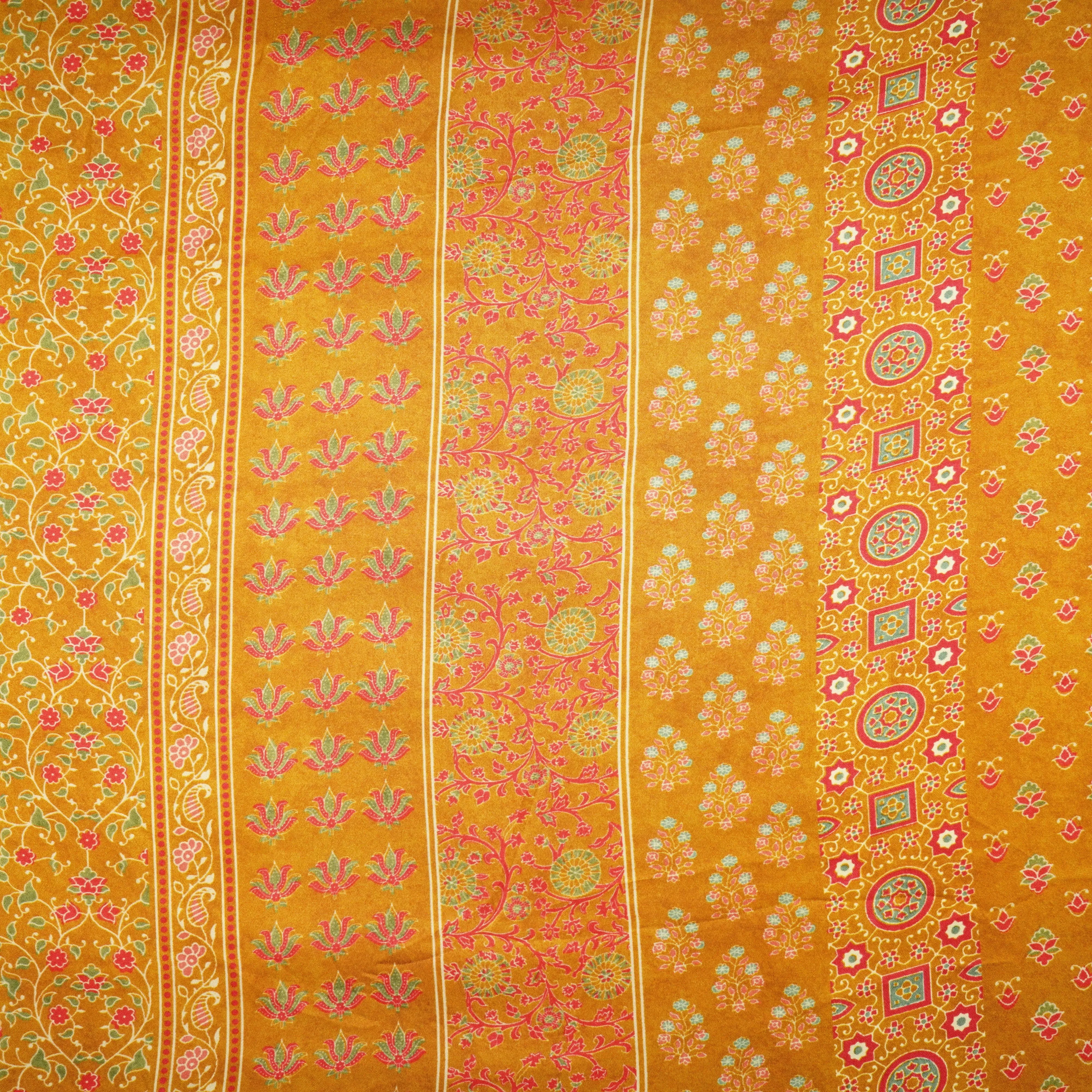 Brown Patch Print Bemberg Silk Fabric 20876
