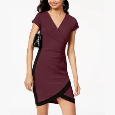 Crave Fame Juniors Framed Wrap Dress