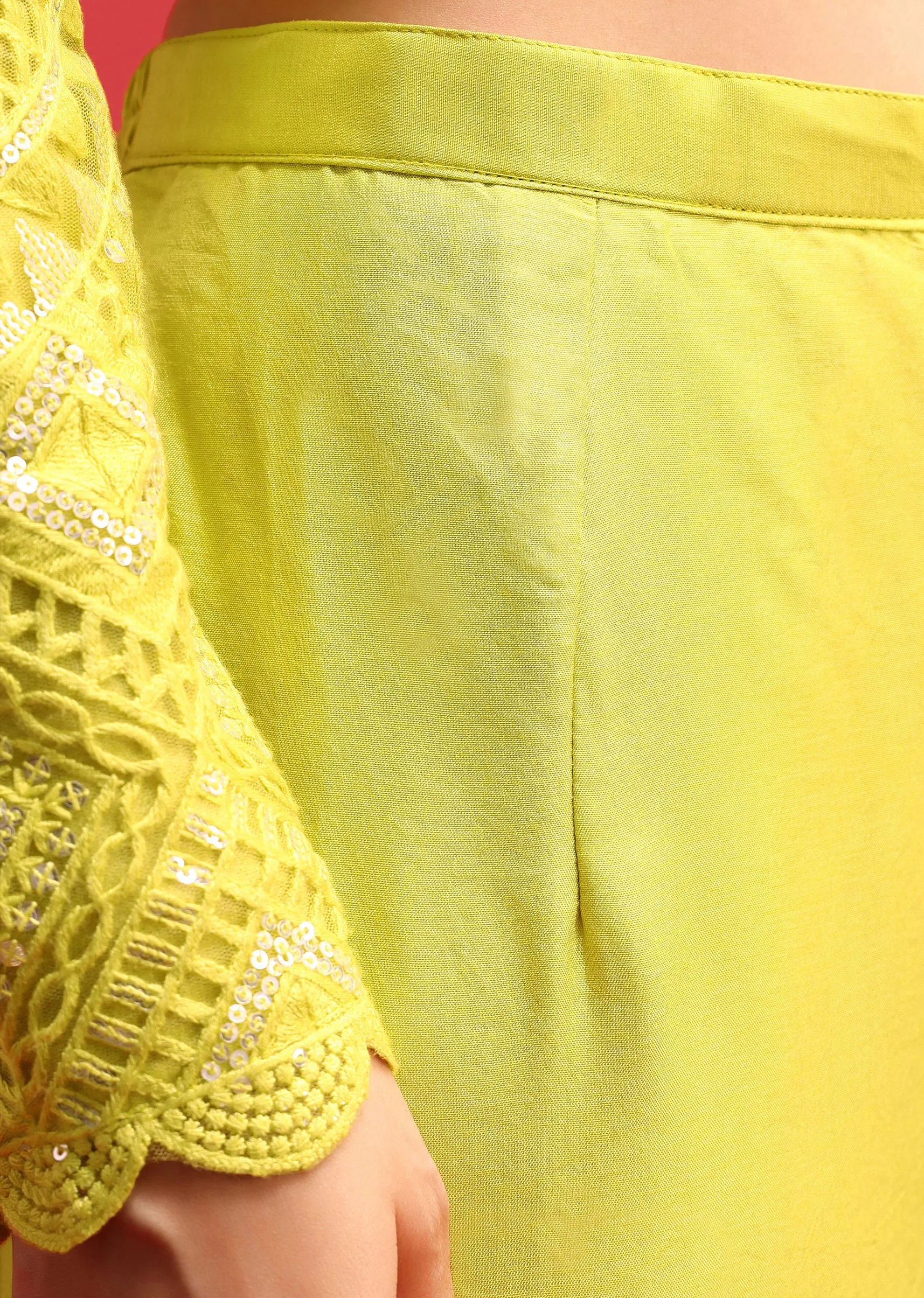 Green Anarkali Suit With Dupatta In Sequin Work