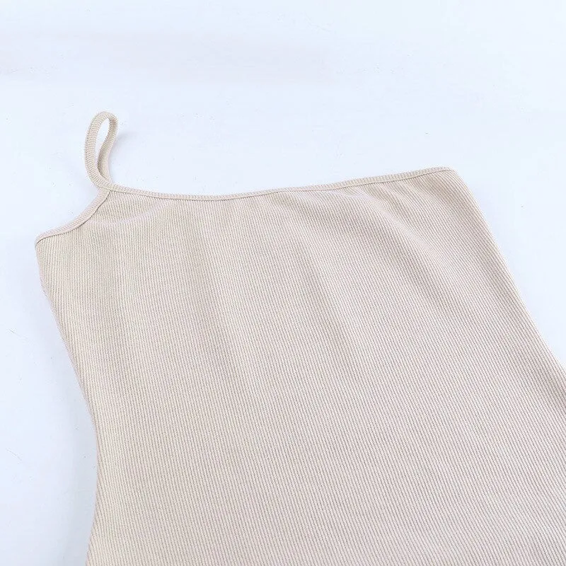 JuliaFashion - 2024 Sexy Backless One Shoulder Suspenders Split Dress