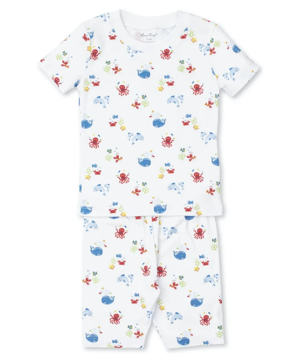 Kissy Kissy Boys Snug Fit Short Pajamas - Blue Ocean Outing