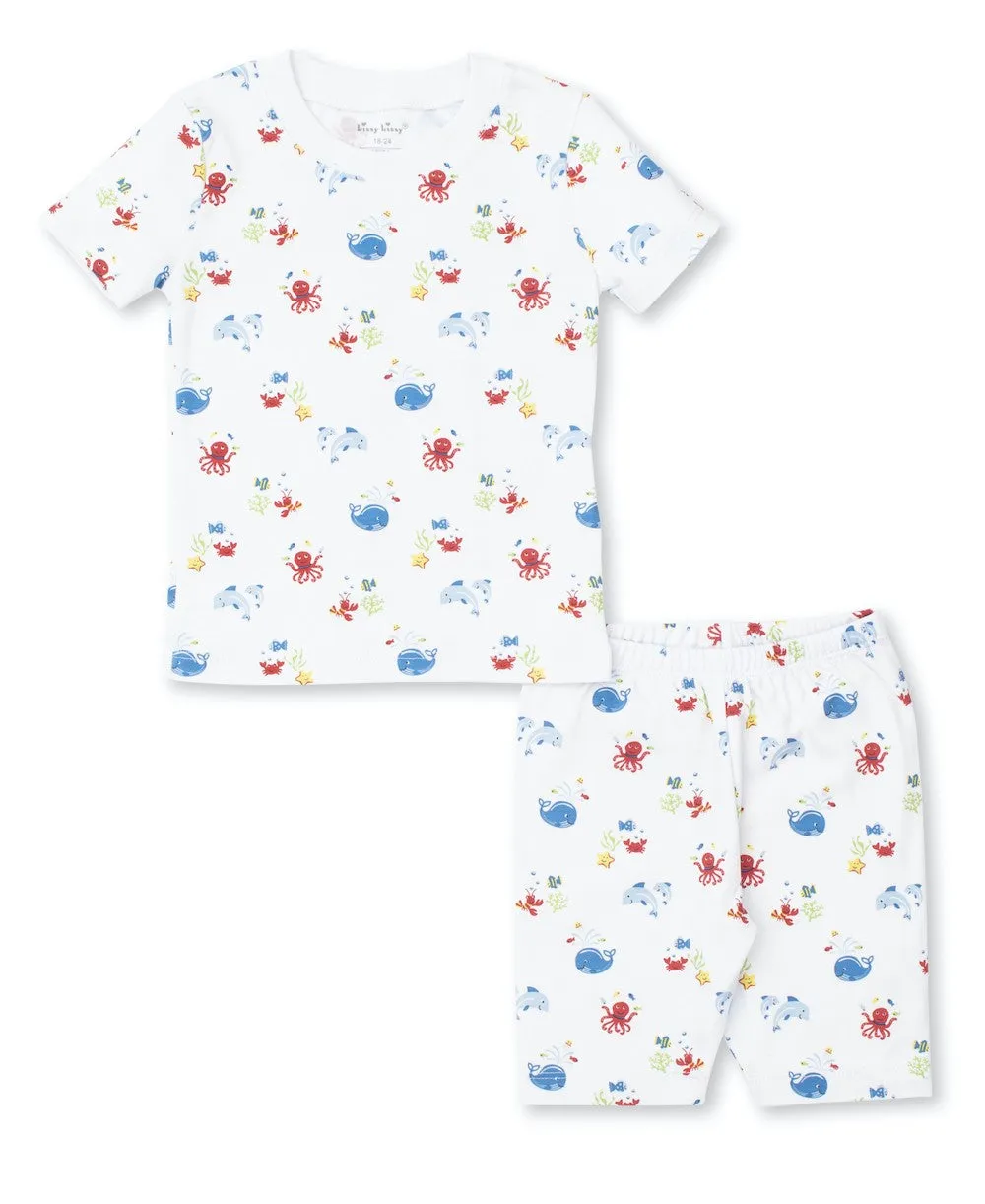 Kissy Kissy Boys Snug Fit Short Pajamas - Blue Ocean Outing