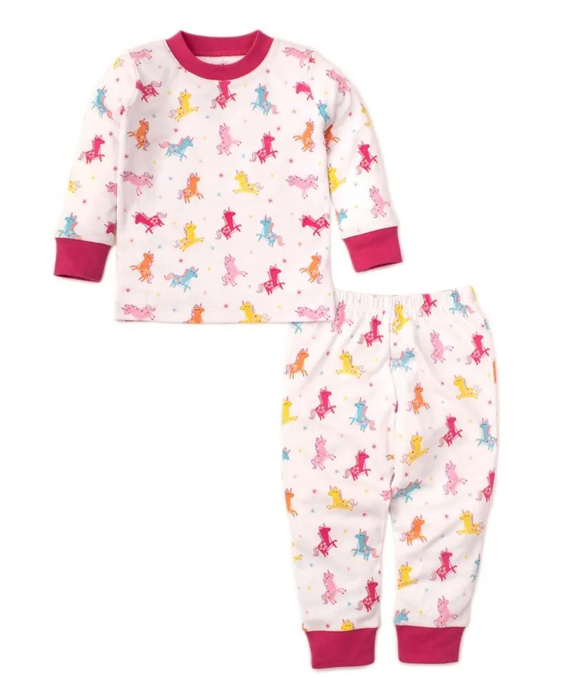 Kissy Kissy Girls Pink Unique Unicorns Snug Fit Long Pajamas