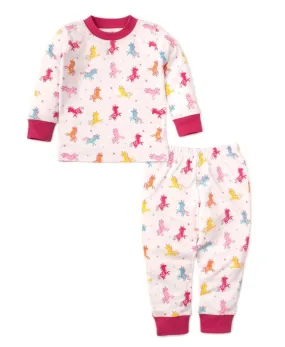 Kissy Kissy Girls Pink Unique Unicorns Snug Fit Long Pajamas