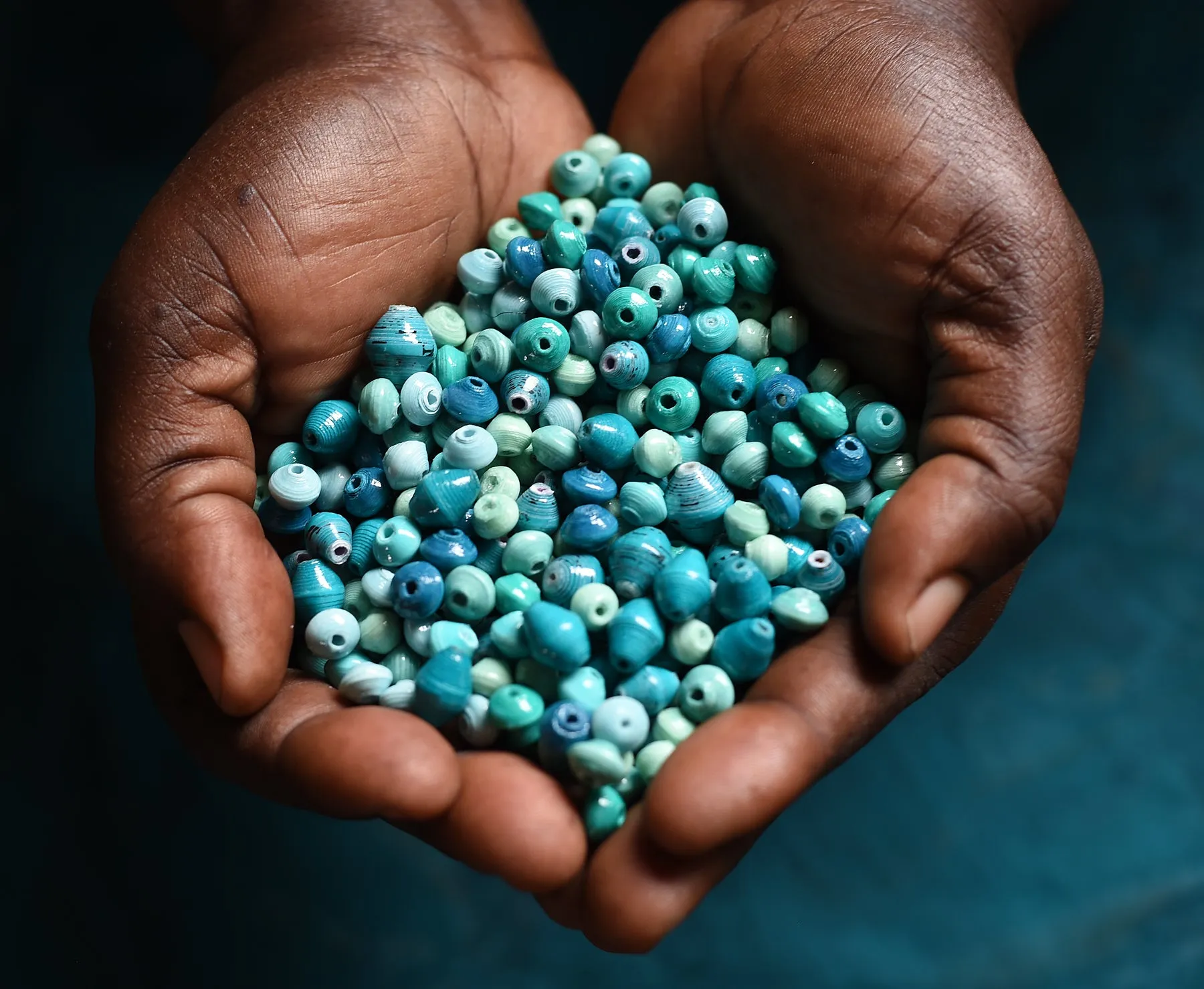 Loose Recycled Paper Beads