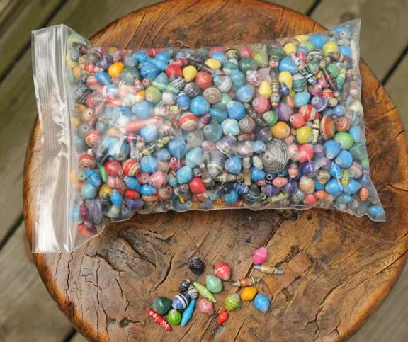 Loose Recycled Paper Beads