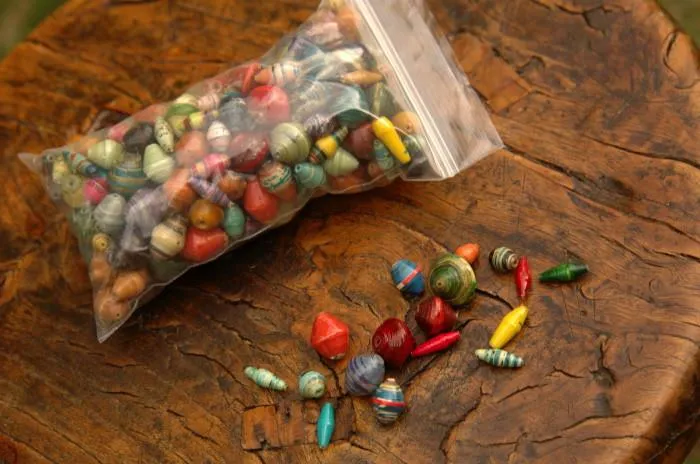 Loose Recycled Paper Beads