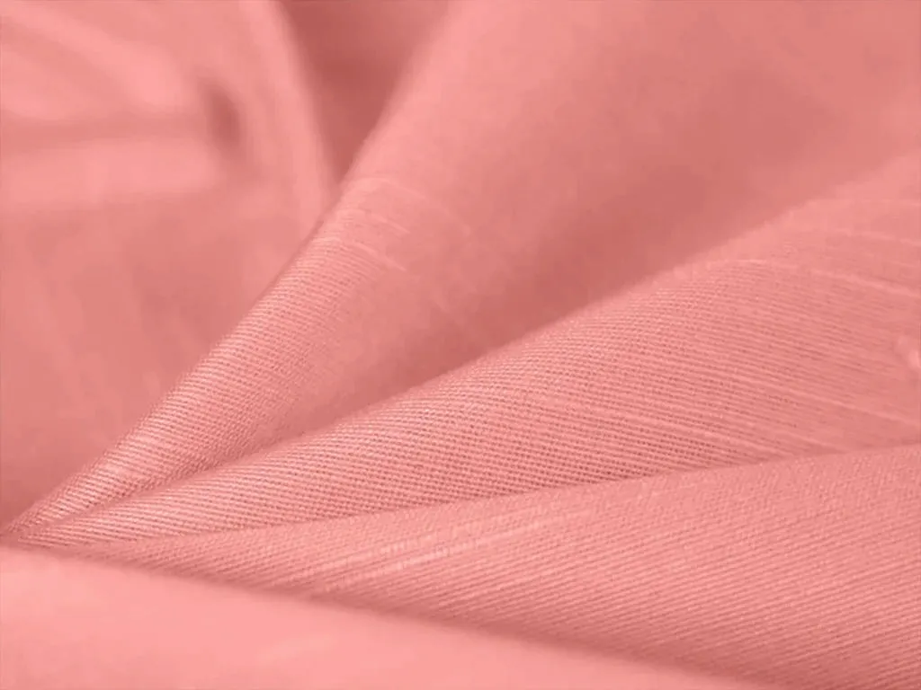 Peach Pink Plain Bangalore Raw Silk Fabric