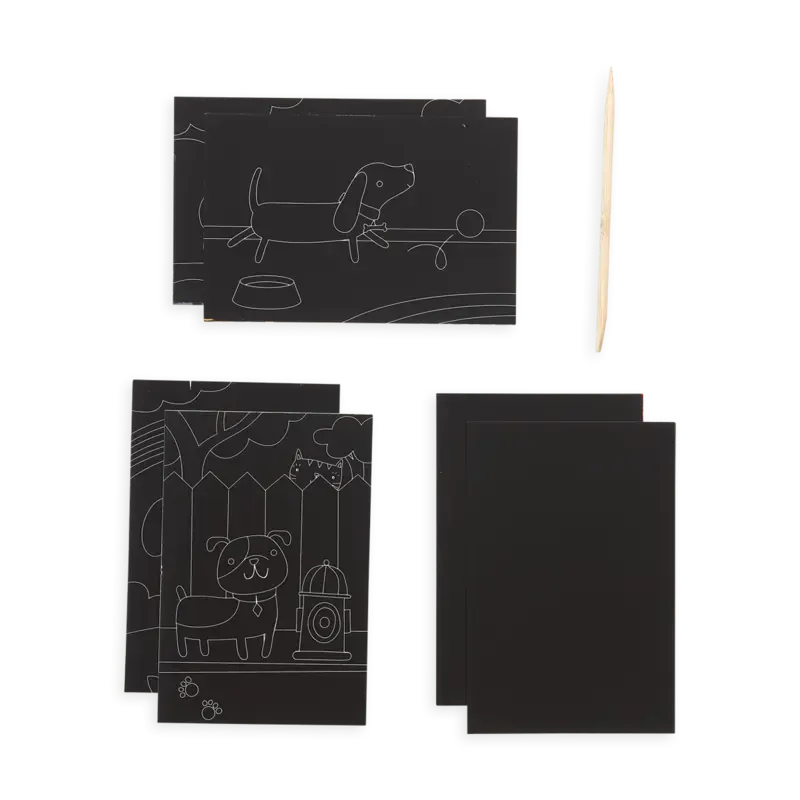 playful pups scratch and scribble mini scratch art kit