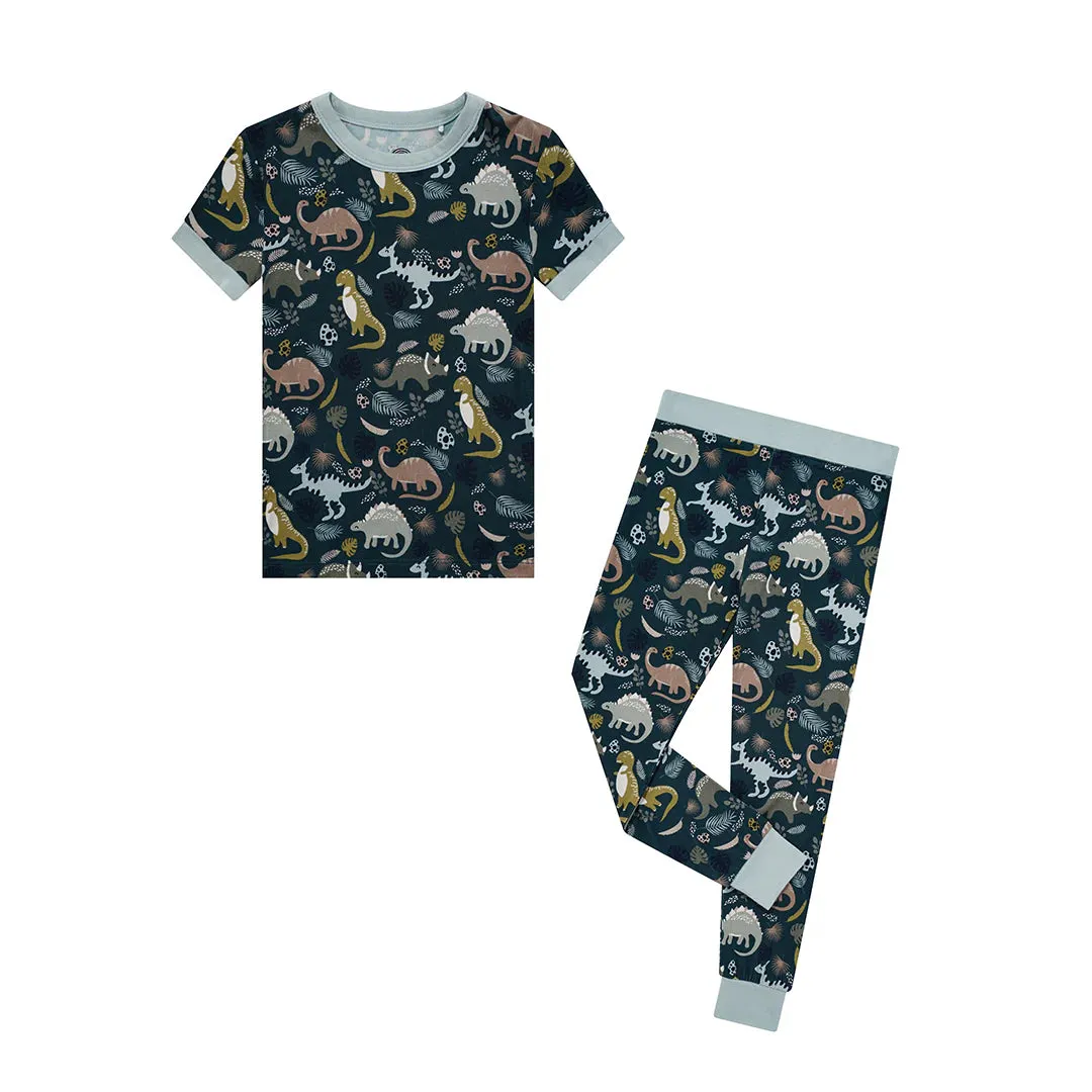 Prehistoric Friends Dinosaur Two-Piece Bamboo Kids Pajama Pants Set