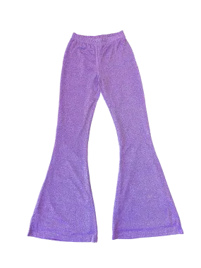 Purple Glitter Flare Pants