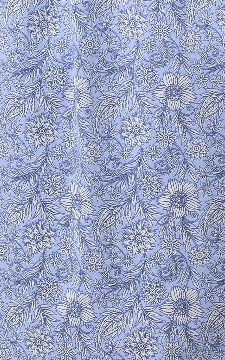 Schrank 100% Cotton Nightgown with Short Sleeve in Blue Indi SK318I