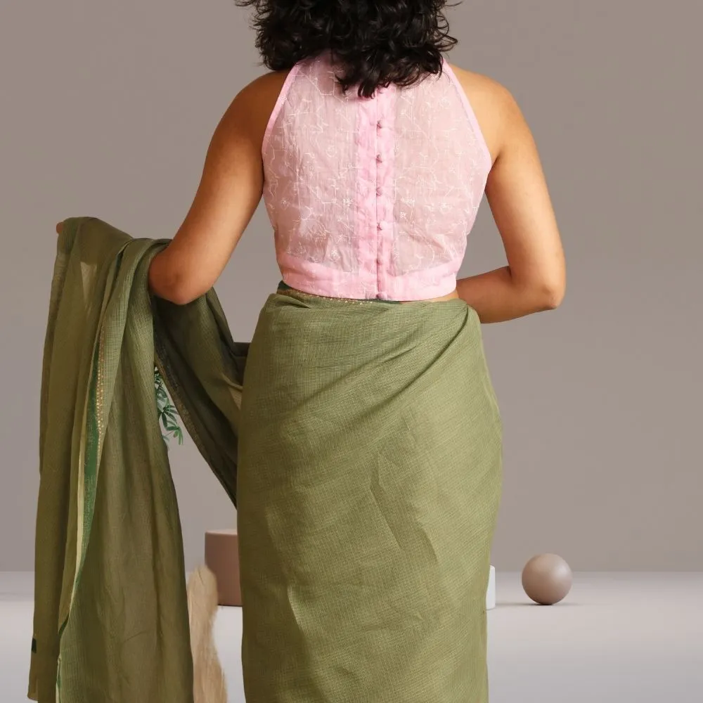 The Cameo Pink Blouse | Keyhole Styled | Breathable Cotton | Hand Block Print | Pink