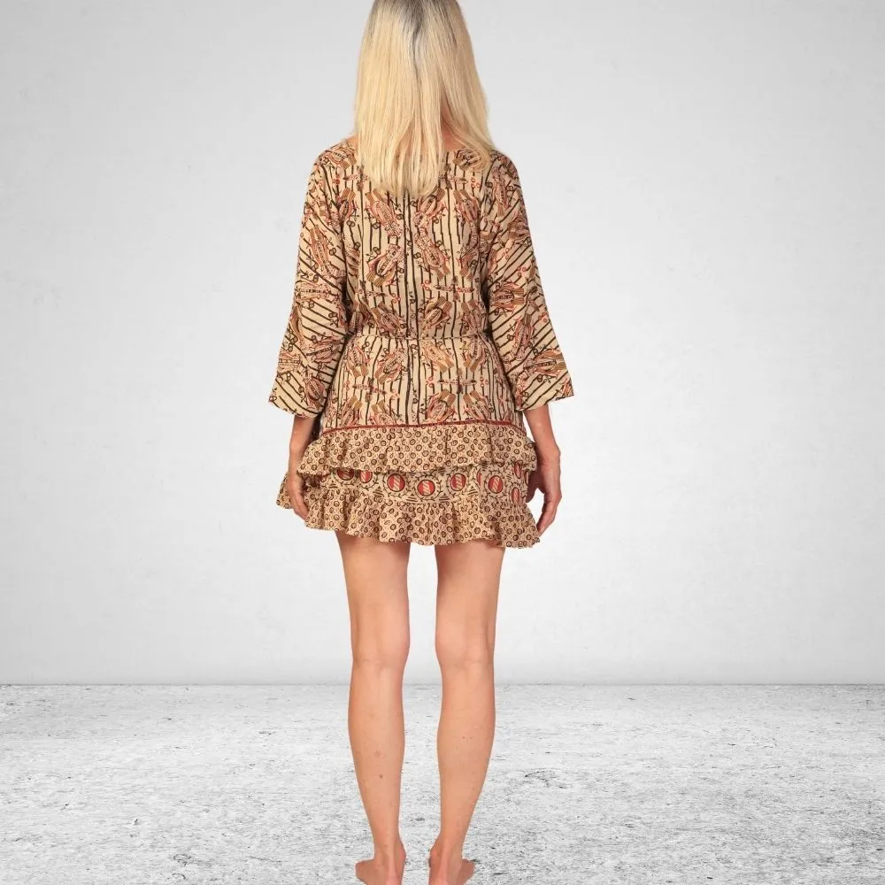 The Lara Top | Breathable Cotton | Versatile Top | Hand Block Printed | Beige