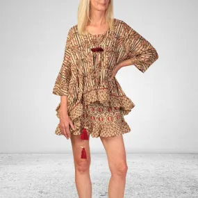 The Lara Top | Breathable Cotton | Versatile Top | Hand Block Printed | Beige
