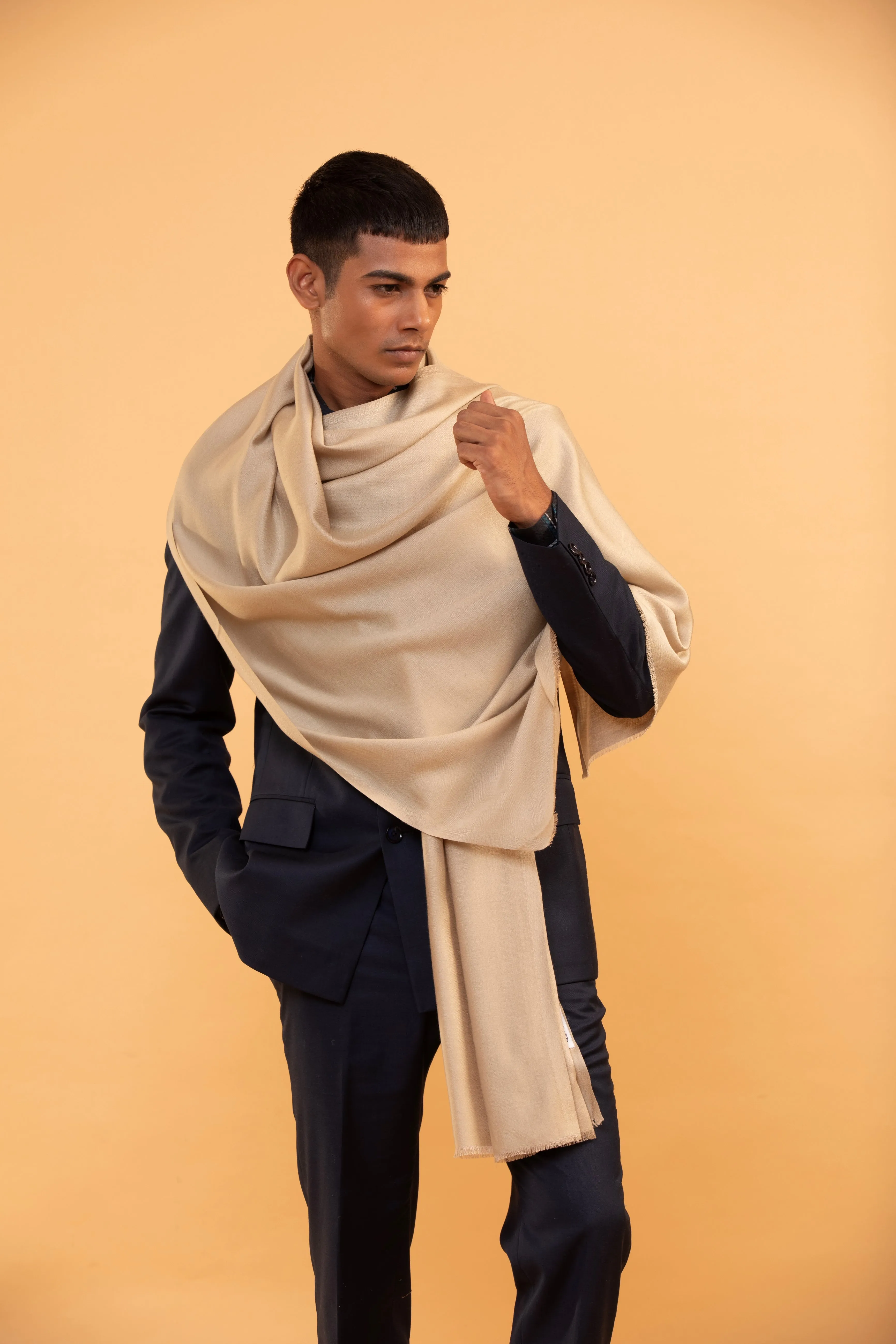 Unique Brown Viscose Shawl for Men – Lightweight Woven Stole