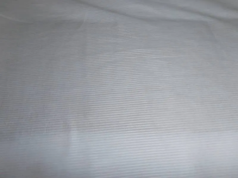 WHITE COTTON VOILE fabric 44&quot; WIDE -thin rib stripes 3mm